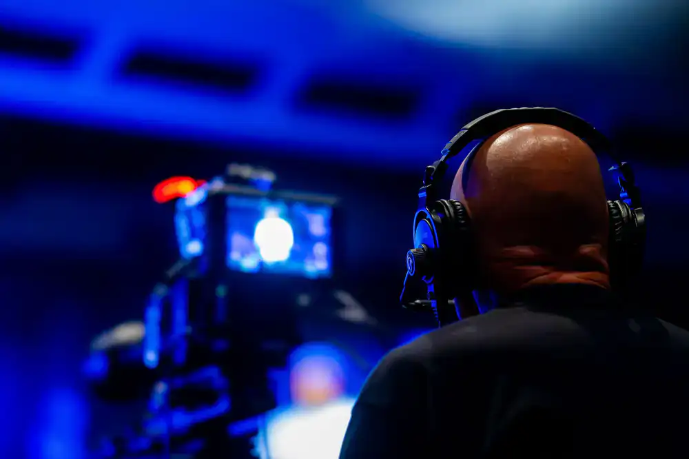Player wearing a professional headset