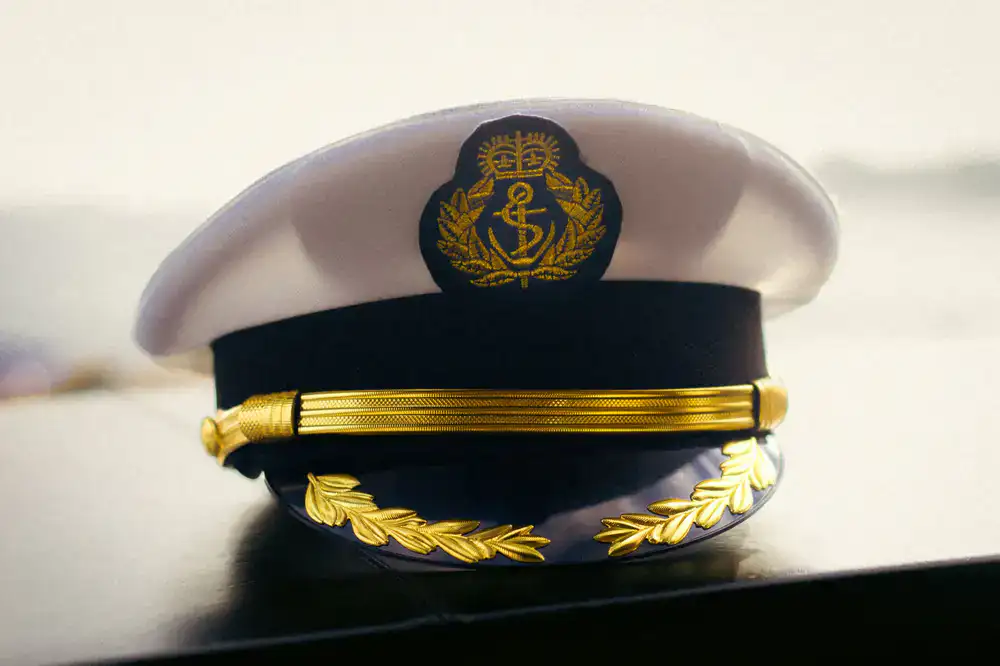 Close up of high rank emblem on screen